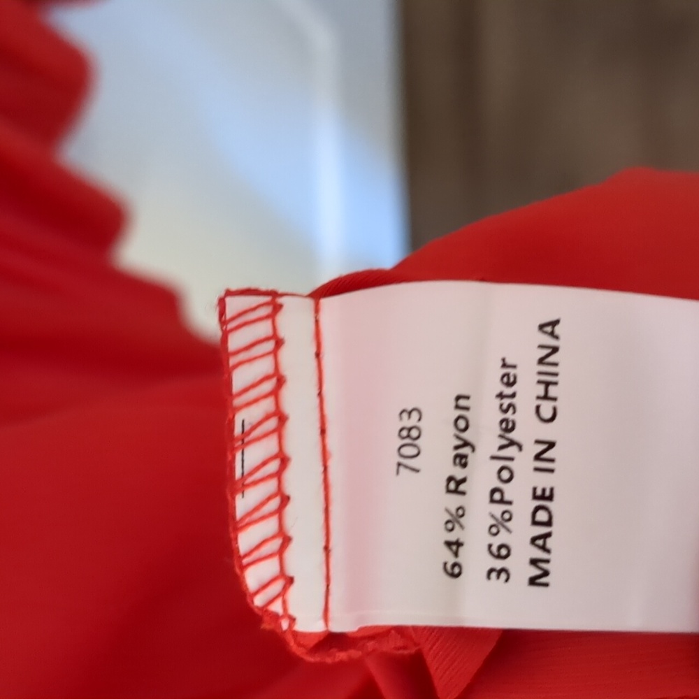 Red Ruffle Sleeve Dress - Picture 4 of 4